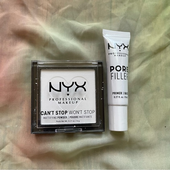 NYX Pore Filler Primer & Can’t Stop Won’t Stop Mattifying Powder Bundle - Picture 1 of 8